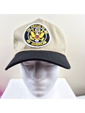 Im Proud To Be An American Patch Khaki & Black Snapback Hat Otto One Size